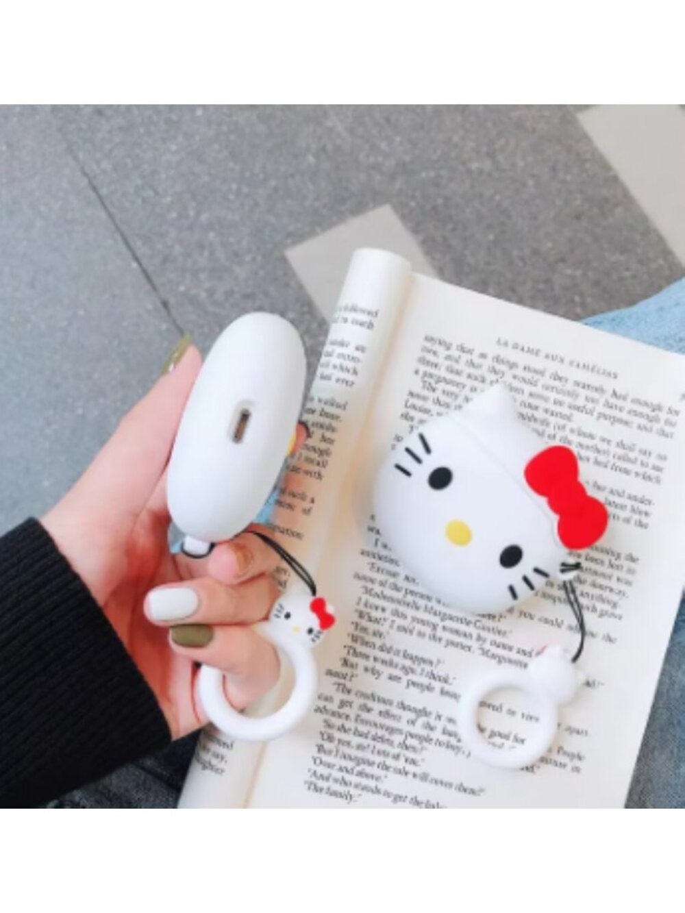 Hello Kitty AirPods Cases Cute Silicone & PC Protective Covers Keychain 2 Cases